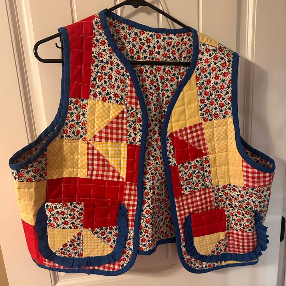 Handmade Vintage-Inspired Patchwork Quilted Vest - image 1